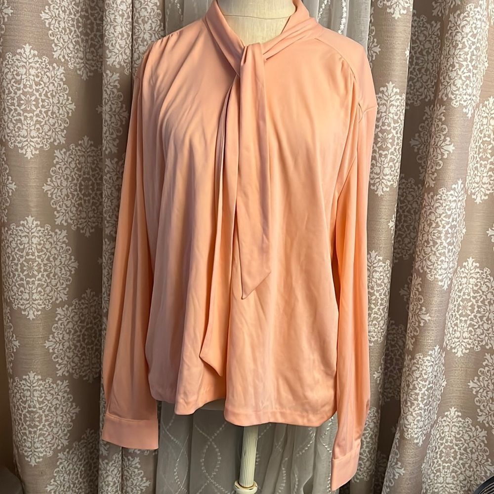 Vintage Blair Peach Button-Down Blouse - Size Large